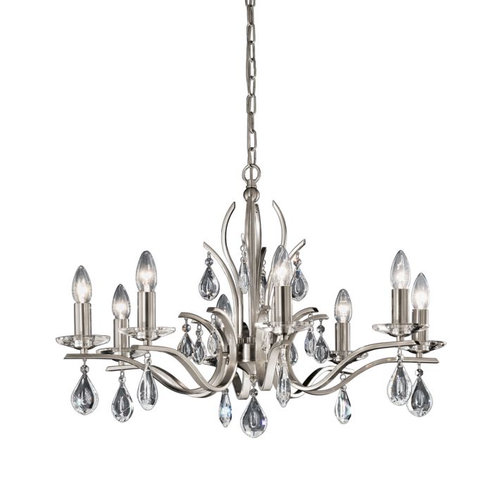 Willow 8 light Fitting Satin Nickel Finish