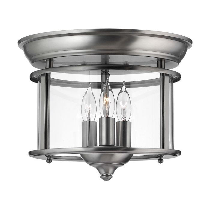 Gentry 3 Light Flush Mount - Pewter