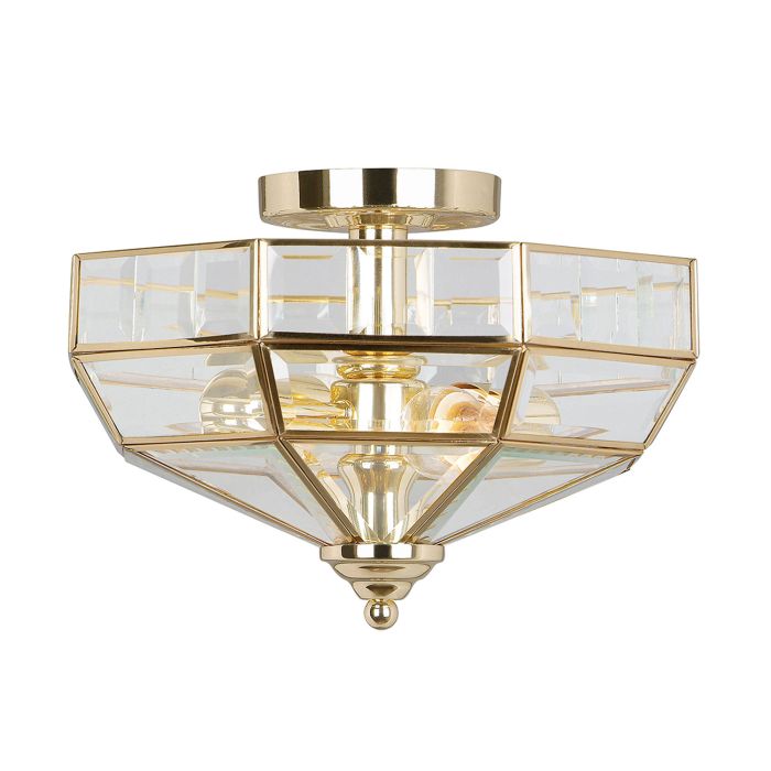 Old Park 2 Light Wall Lantern - Polished Brass
