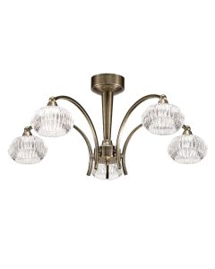 Ripple 5 Light Ceiling Fitting Bronze Finish