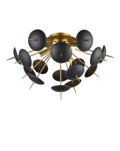 Dandy 3 light FlushFitting Black / Gold Finish