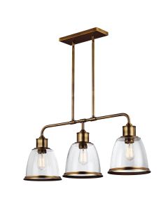 Hobson 3 Light Island Chandelier Aged Brass
