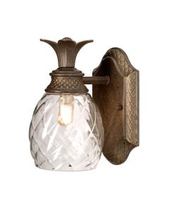Plantation 1 Light Wall Light - Pearl Bronze