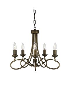 Olivia 5 Light Chandelier - Black/Gold