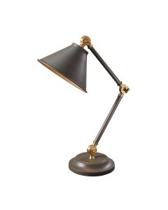 Provence Element 1 Light Mini Table Lamp - Dark Grey/Aged Brass